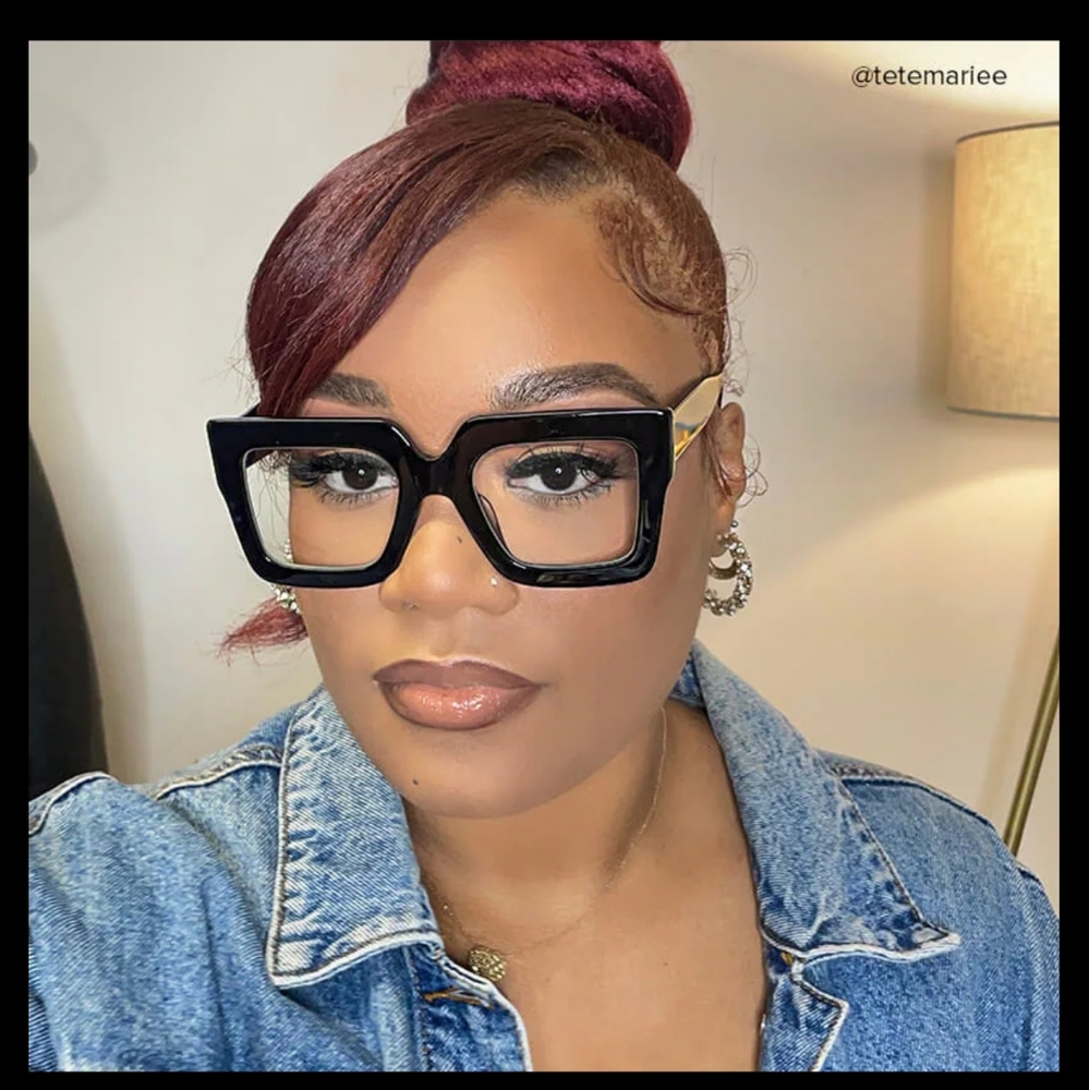 New Eyeglasses Frame Two-Color Square Frame - Picture 4 of 14
